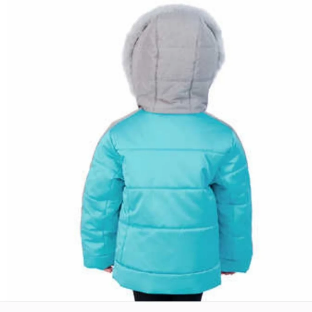 GERRY 3-in-1 Kids Gray/Teal Rain & Puffer Hooded Jacket Combo With Beani…